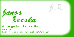 janos recska business card